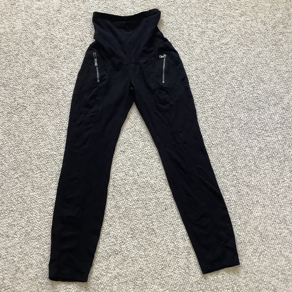 EUC Denim Society Maternity Black Pants Leggings S Full Panel - Picture 1 of 4